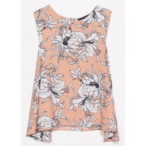 Zara Blush Pink White Floral Crop Top